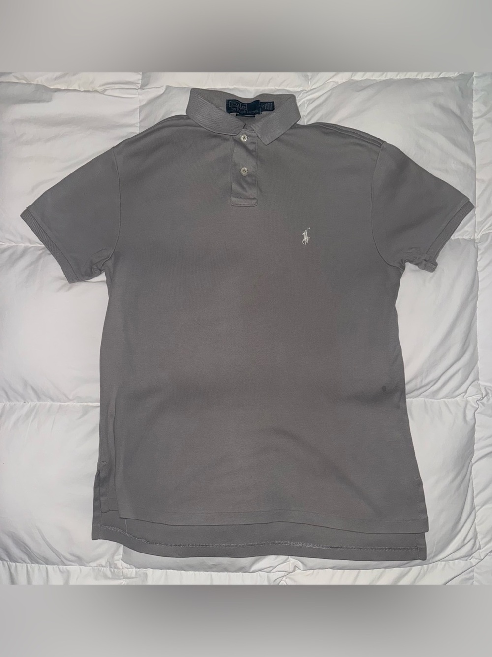 Ralph Lauren Men's Grey Polo with White Pony